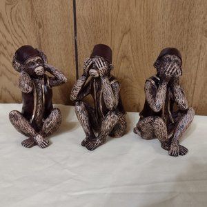 3 Monkeys Decor * See No Evil Hear No Evil Speak No Evil * Very Nice